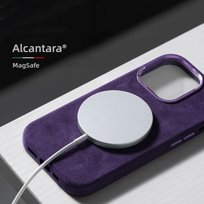 Premium IPHONE 12-14 SERIES | Customizable Alcantara | Cover | MagSafe | Racing | High-quality Italian Alcantara | IPhone Pro | Pro Max |