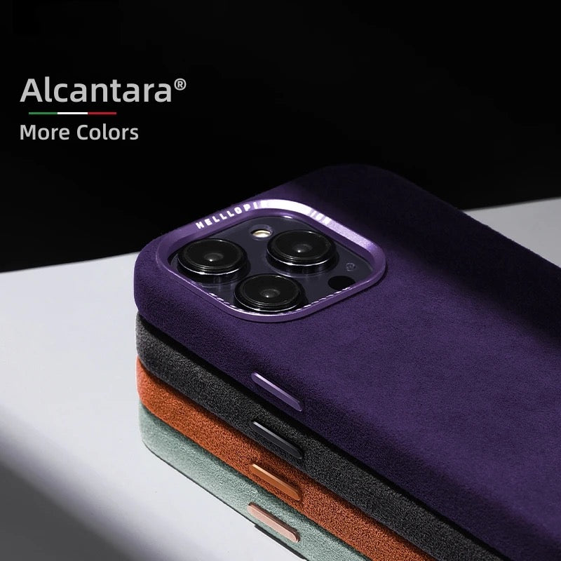 Premium IPHONE 12-14 SERIES | Customizable Alcantara | Cover | MagSafe | Racing | High-quality Italian Alcantara | IPhone Pro | Pro Max |