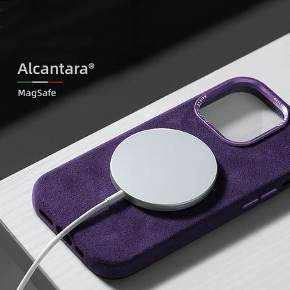 Premium IPHONE 12-14 SERIES | Customizable Alcantara | Cover | MagSafe | Racing | High-quality Italian Alcantara | IPhone Pro | Pro Max |